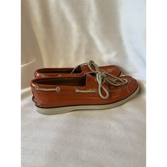 Sperry Top Sider Orange Patent Leather,‎ Women 6.5 Classic Boat Sperry is Back! - Picture 4 of 8